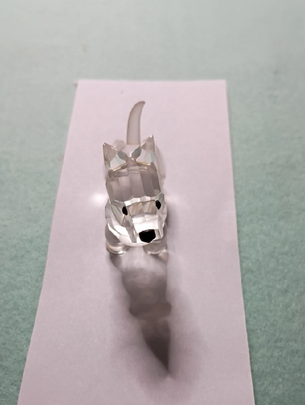 Vintage Scottish Terrier Clear Crystal Dog Figurine - Glass Art Accent